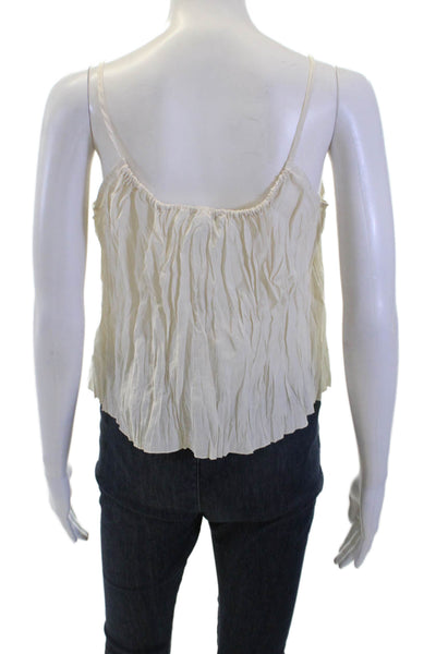J Crew Women Beige Camisole Spaghetti Strap Viscose Blend Drawstring Size S