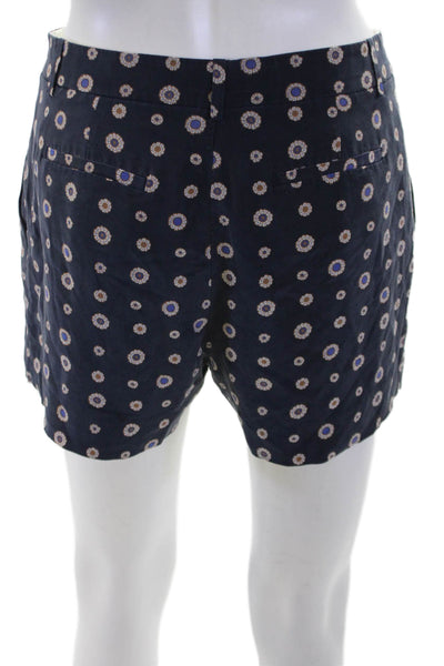 J Crew Womens Cotton Zip Button Floral Shorts Navy Size 0
