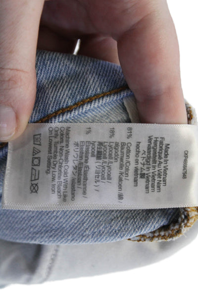 Madewell Womens Cotton Zip Button Distress Shorts Blue Size EUR 26