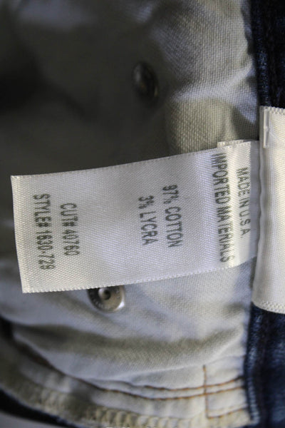 Cole Haan Womens Skinny Ankle Jeans Dark Blue Mid Rise Button Size 26