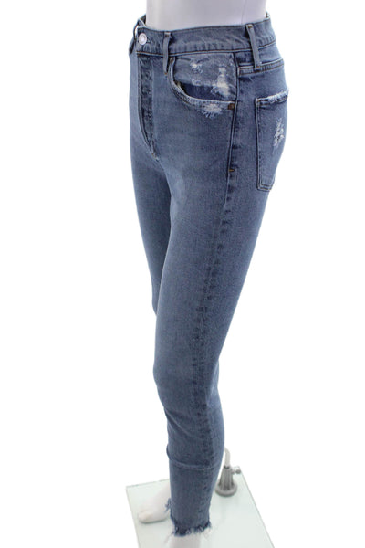 Agolde Women Ankle Skinny Jeans Blue Mid Rise Size 25