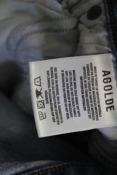 Agolde Women Ankle Skinny Jeans Blue Mid Rise Size 25