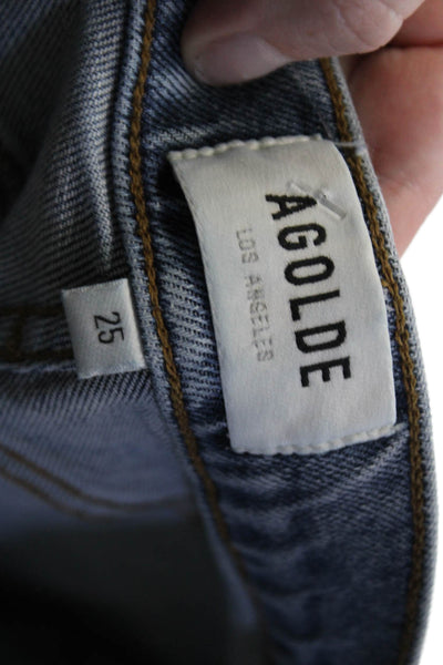 Agolde Women Ankle Skinny Jeans Blue Mid Rise Size 25