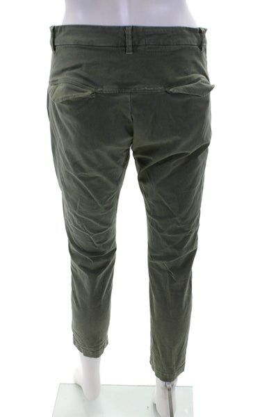 Nili Lotan Womens Zip Button Casual Straight Pants Green Size 02