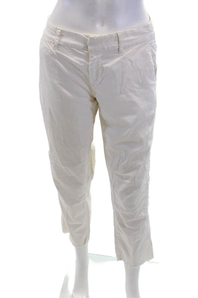 Nili Lotan Womens Zip Button Lined Straight Leg Pants White Size 02