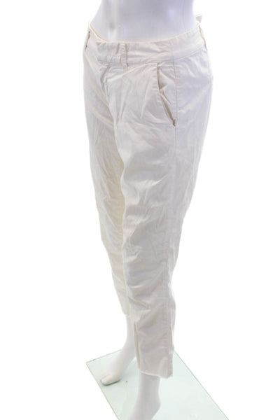 Nili Lotan Womens Zip Button Lined Straight Leg Pants White Size 02