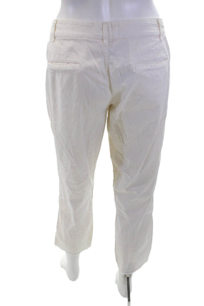 Nili Lotan Womens Zip Button Lined Straight Leg Pants White Size 02