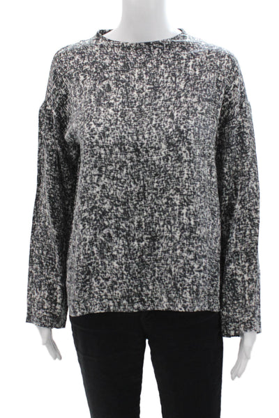 Eileen Fisher Unisex Black Organic Cotton Silk Pullover Size XS