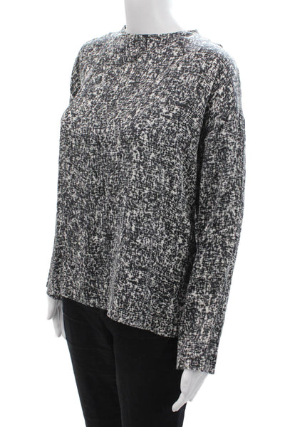 Eileen Fisher Unisex Black Organic Cotton Silk Pullover Size XS