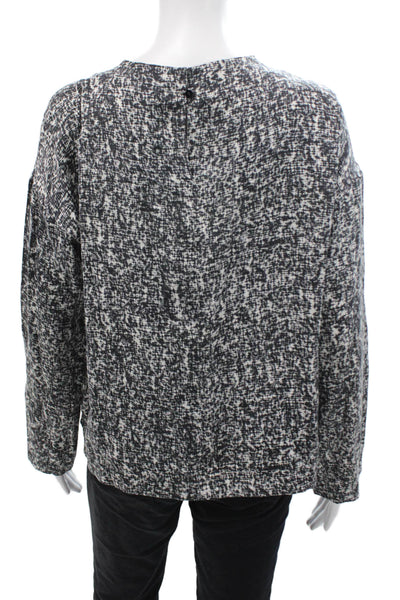 Eileen Fisher Unisex Black Organic Cotton Silk Pullover Size XS