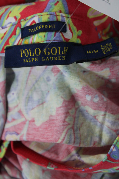 Polo Golf Ralph Lauren Womens Red Paisley Polo Short Sleeve Cotton Size M