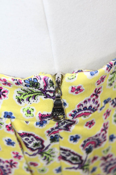 Polo Golf Ralph Lauren Womens Cotton Floral Print Pocketed Skirt Yellow Size 8