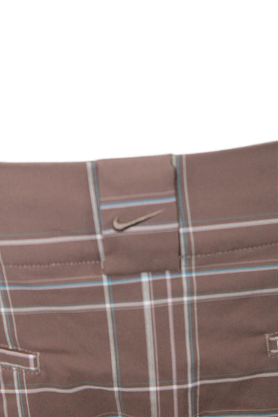 Nike Golf Womens Plaid Print Pleated Detail Athletic Skort Brown Size 6