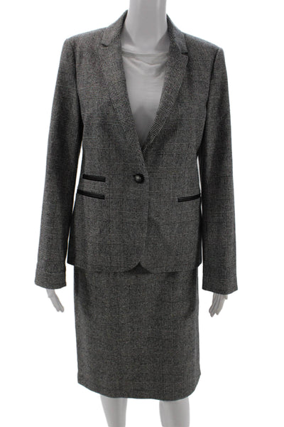 Zara Basic Womens Blazer Skirt Set Gray Size L