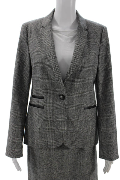 Zara Basic Womens Blazer Skirt Set Gray Size L