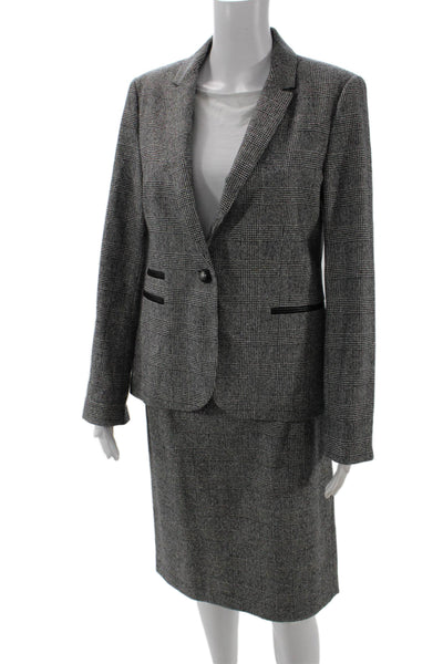 Zara Basic Womens Blazer Skirt Set Gray Size L
