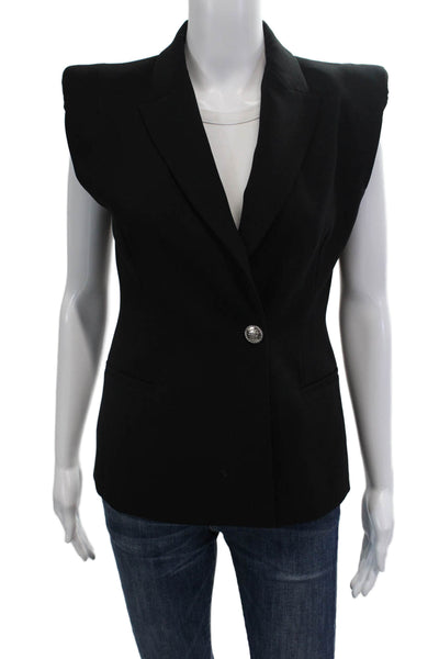 Zara Womens Sleeveless Collared Blazer Black Size XS