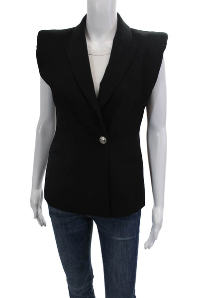 Zara Womens Sleeveless Collared Blazer Black Size XS