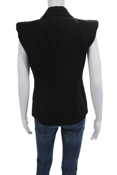 Zara Womens Sleeveless Collared Blazer Black Size XS