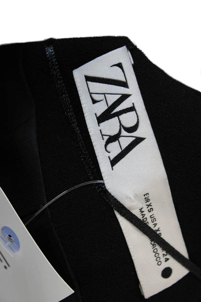 Zara Womens Sleeveless Collared Blazer Black Size XS