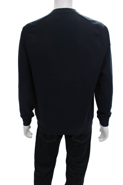 Designer Mens Pullover Sweatshirt Dark Blue Size M