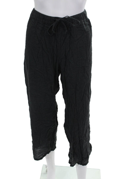 J Crew Womens Mid Rise Drawstring Straight Cropped Pants Gray Cotton Size XS