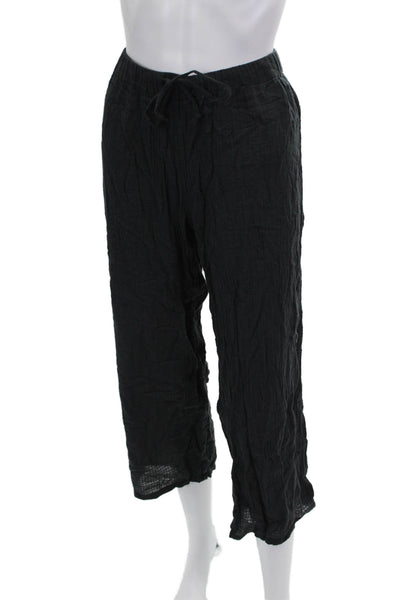 J Crew Womens Mid Rise Drawstring Straight Cropped Pants Gray Cotton Size XS