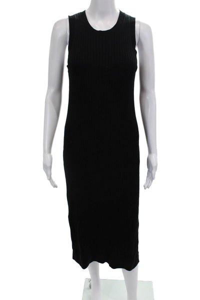 Banana Republic Women Sweater Tank Dress Black Mid-Calf Sleeveless Size S