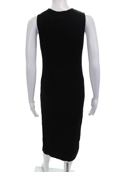 Banana Republic Women Sweater Tank Dress Black Mid-Calf Sleeveless Size S