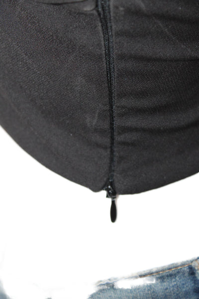 Zara Women Cropped Tie-Front Tank Top Black Sleeveless Size XS