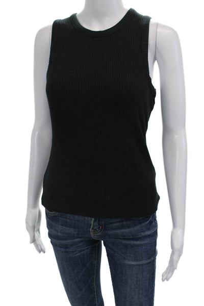 Rails Women Black Basic Tank Sleeveless Crew Neck Rayon Blend Size S