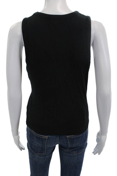 Rails Women Black Basic Tank Sleeveless Crew Neck Rayon Blend Size S