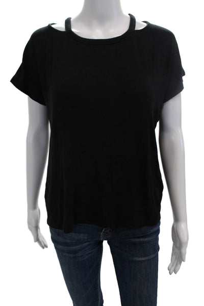 Athleta, Women, Basic T-Shirt Black Crew Neck Short Sleeve Modal Size XS