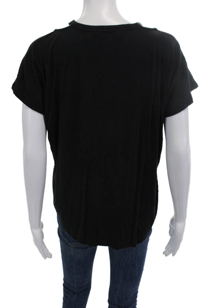 Athleta, Women, Basic T-Shirt Black Crew Neck Short Sleeve Modal Size XS