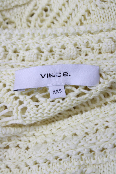 Vince Unisex Pullover Sweater Yellow Organic Cotton Crew Neck Boho Size 2XS