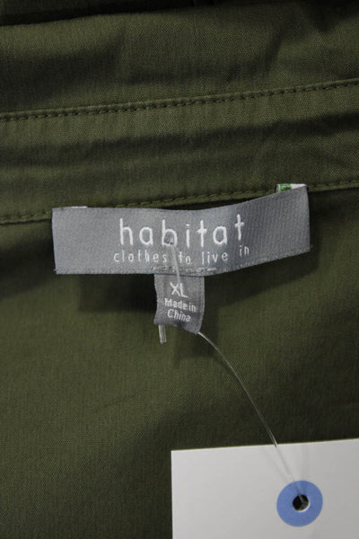 Habitat Women Military Jacket Green Collared Button Long Sleeve Size XL