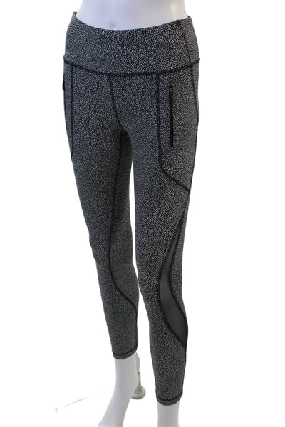 Lululemon Womens Abstract Print Activewear Leggings Black Size S