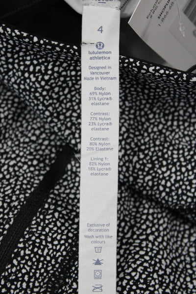 Lululemon Womens Abstract Print Activewear Leggings Black Size S