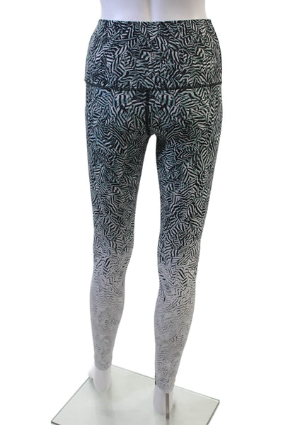 Lululemon Womens Abstract Activewear Leggings Blue Size 4