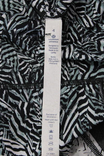 Lululemon Womens Abstract Activewear Leggings Blue Size 4