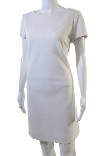 Lily Pulitzer, Womens Shift Dress White Short Sleeve Round Neck Size M