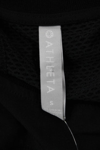 Athleta Womens Black Shift Dress Sleeveless Mock Neck Knee Length Size S