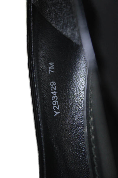 Stuart Weitzman Womens Patent Leather Open Toe Heels Pumps Black Size 7M