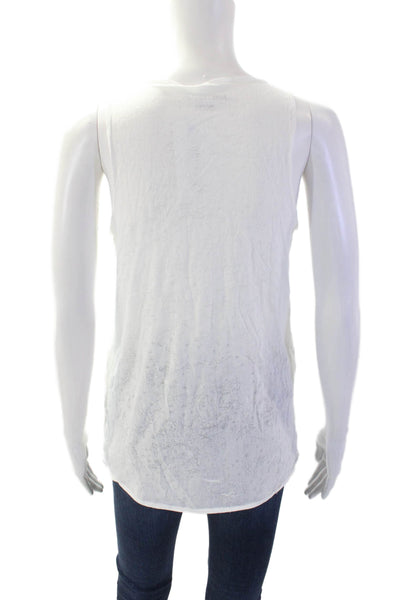 Zadig & Voltaire Women Basic Sleeveless Round Neck White Tank Size S