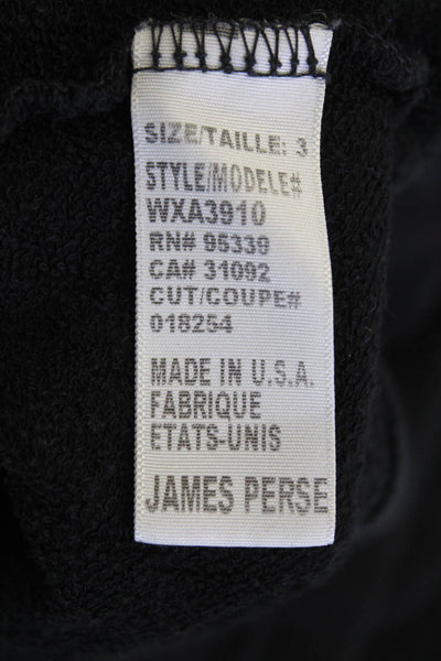 Standard James Perse Womens Black Basic Long Sleeve T-Shirt Rayon Size 3