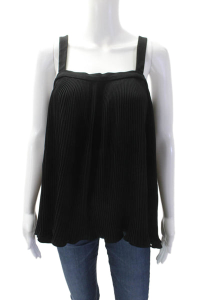CO Women Black Square Neck Solid Camisole Size M
