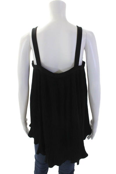 CO Women Black Square Neck Solid Camisole Size M