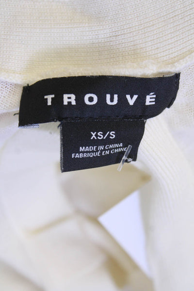 Trouve, Womens Cardigan White Tie Viscose Blend Long Sleeve Size XS