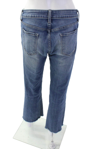 Just Black, Women High-Rise Cropped Blue Jeans Button Size 28