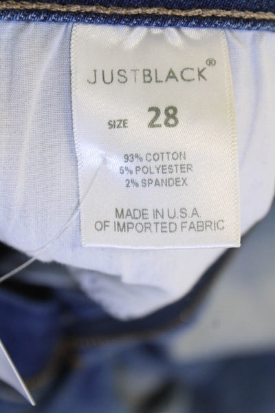 Just Black, Women High-Rise Cropped Blue Jeans Button Size 28